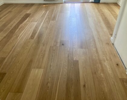 Engineered Oak Floor sanded and finished with clear matt lacquer
