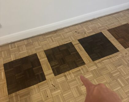 Comparison of wooden floor finish options including hardwax oil and lacquer